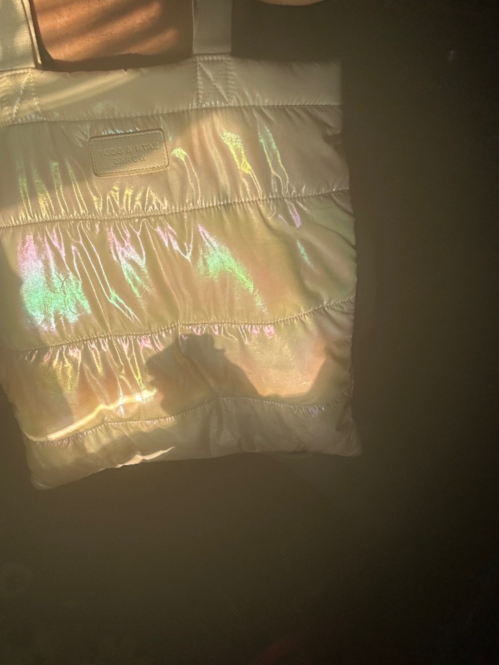holographic bath & body words tote bag